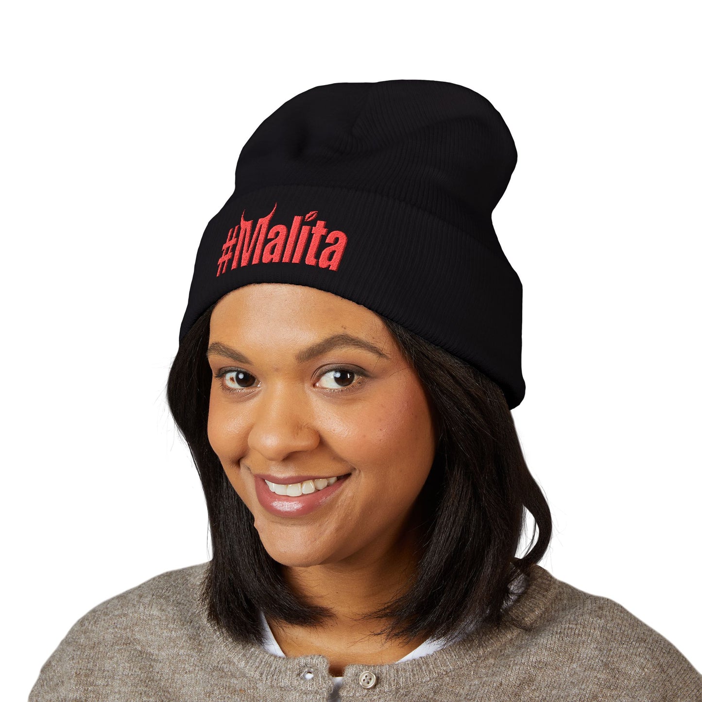 #Malita Embroidered Beanie